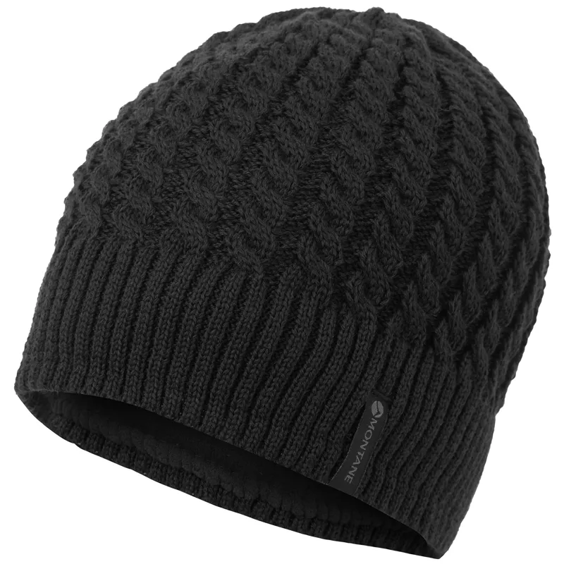 Montane Windjammer Beanie Black One Size Hat - Merino Blend Infinium