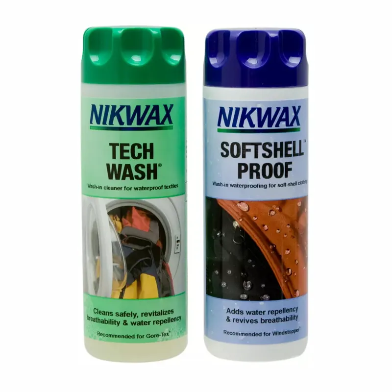 Nikwax Tech Wash + SoftShell Proof - Wash In 300ml Twin Pack