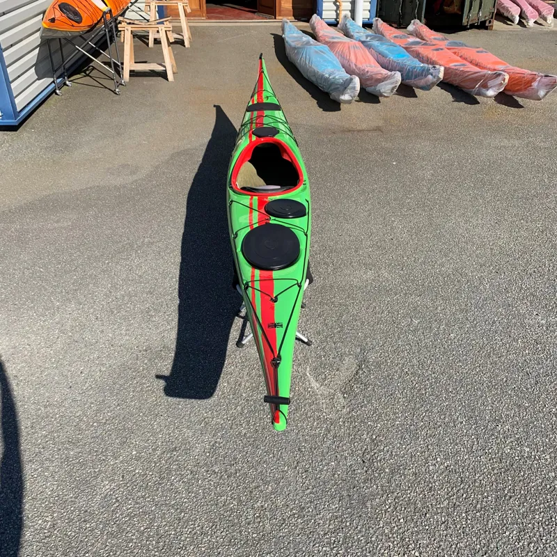 North Shore Atlantic Evolution LV Sea Kayak - Carbon Kevlar - Green / Red Custom Colours-3