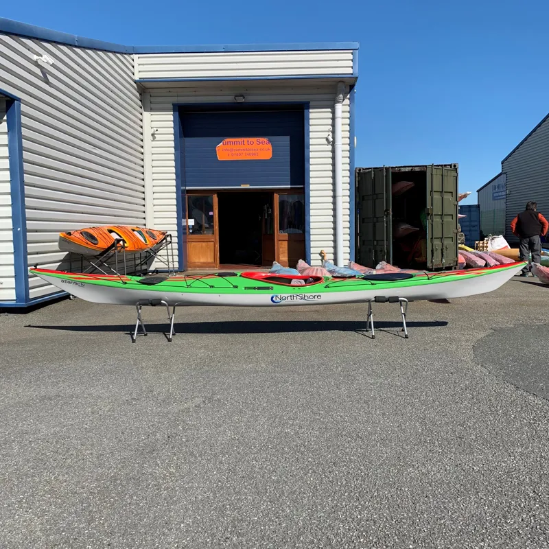North Shore Atlantic Evolution LV Sea Kayak - Carbon Kevlar - Green / Red Custom Colours-2