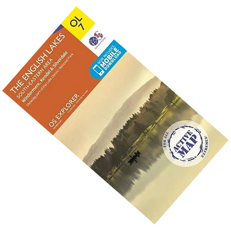 OS Explorer Active OL7 The English Lakes - South Eastern Map Laminated 1:25000