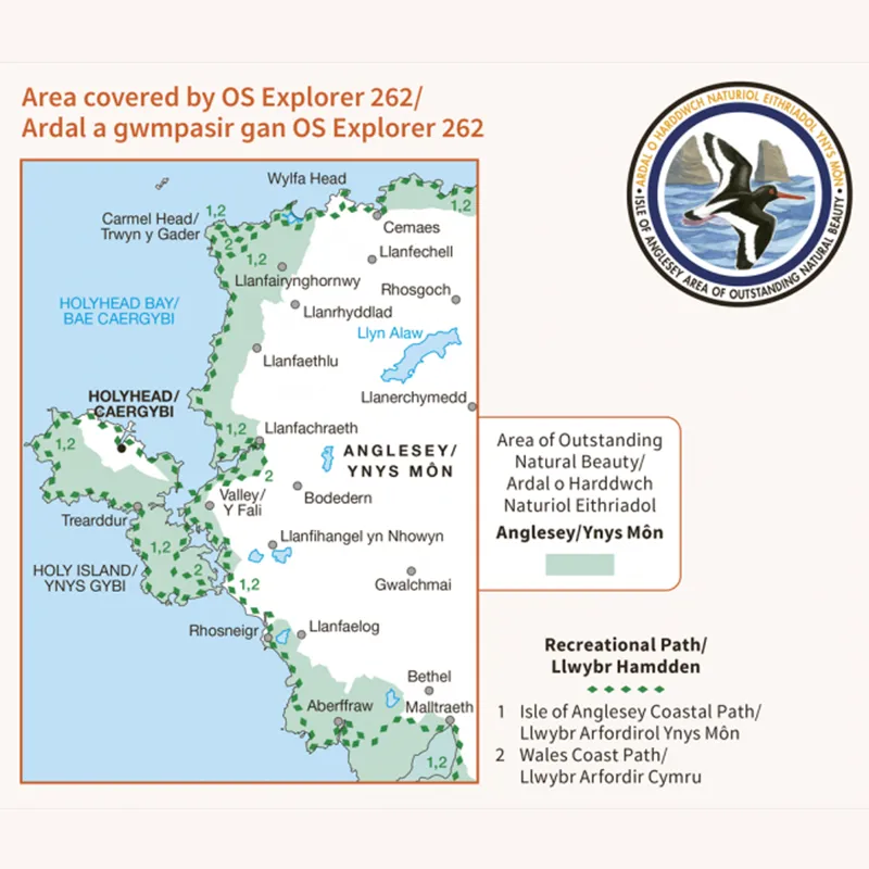 OS Explorer 262 Anglesey West 1:25000 Active Map - Laminated-1