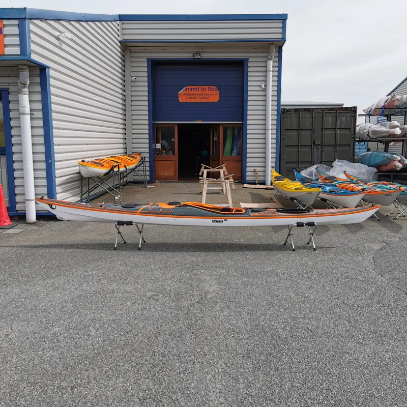 P and H Volan 158 Sea Kayak - Battleship Grey / Orange / White - Performance Kevlar/Diolen Construction