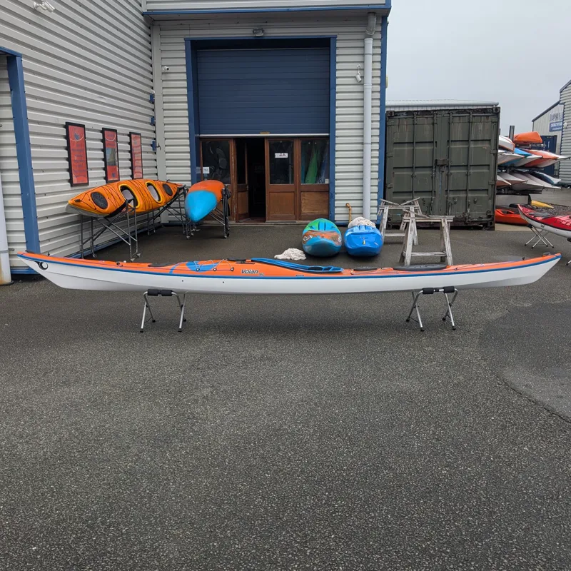 P and H Volan 160 Sea Kayak Classic Construction Orange / Anchusa Blue / White-1