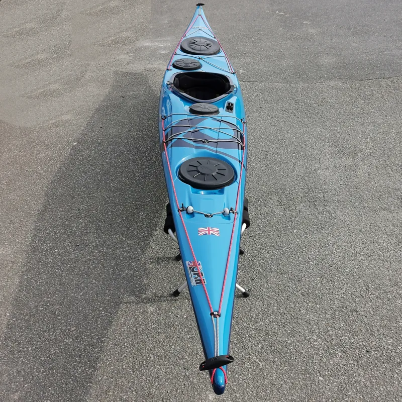 P and H Volan 160 Sea Kayak - Pacific Blue with Day Hatch and Mini Bow Hatch-1