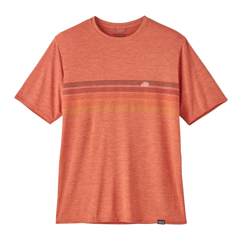 Patagonia Capilene Cool Daily Graphic T-Shirt Men's - Line Logo Ridge Stripe Quartz Coral X-Dye-1