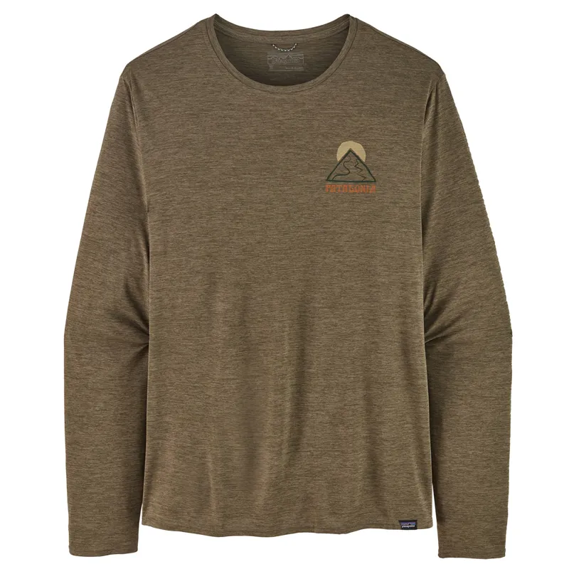 Patagonia Long-Sleeved Capilene Cool Daily Graphic Shirt Mens Slow Going: Basin Green X-Dye-1