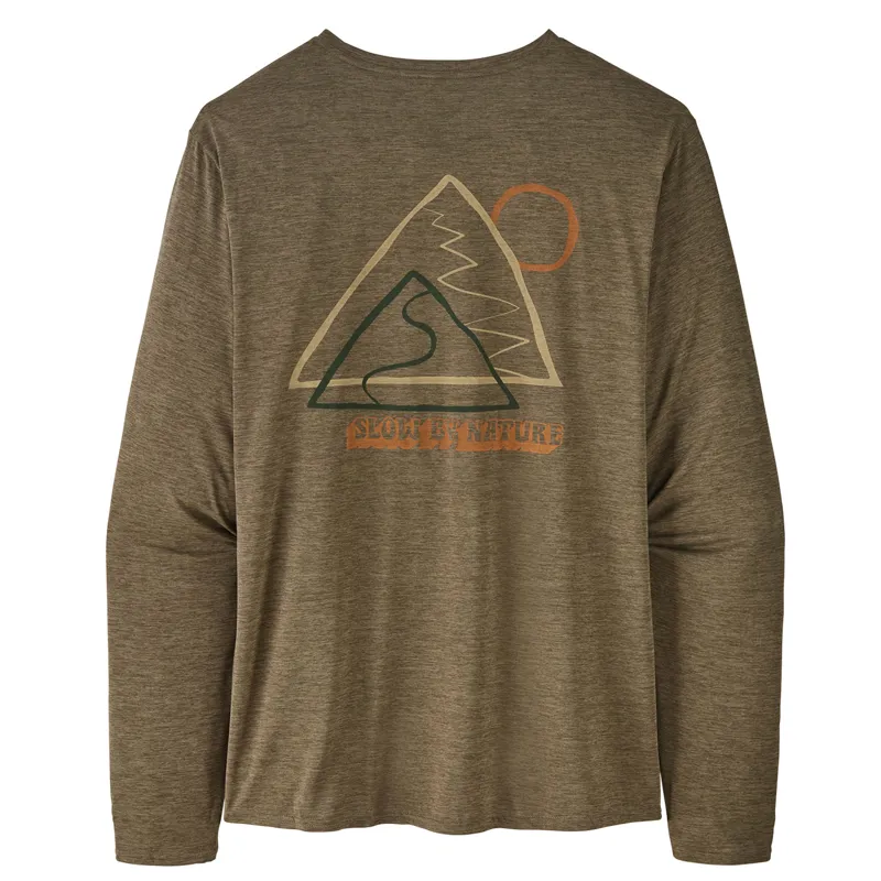 Patagonia Long-Sleeved Capilene Cool Daily Graphic Shirt Mens Slow Going: Basin Green X-Dye-2
