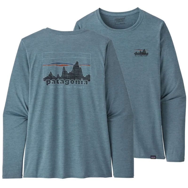 Patagonia Long-Sleeved Capilene Cool Daily Graphic Shirt Womens Light Plume Grey X-Dye