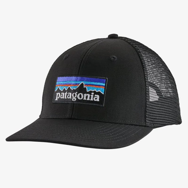Patagonia P-6 Logo Trucker Cap Unisex Black Hat