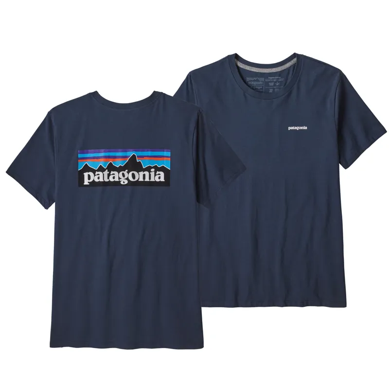 Patagonia P-6 Logo Organic Crew T-Shirt Womens New Navy