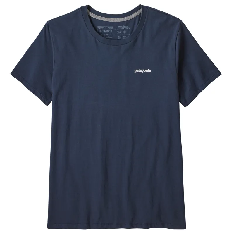 Patagonia P-6 Logo Organic Crew T-Shirt Womens New Navy-2