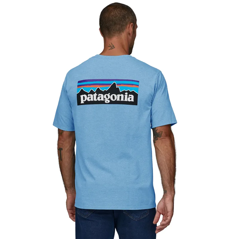 Patagonia P-6 Logo Responsibili-Tee Men's - Lago Blue T-Shirt-1