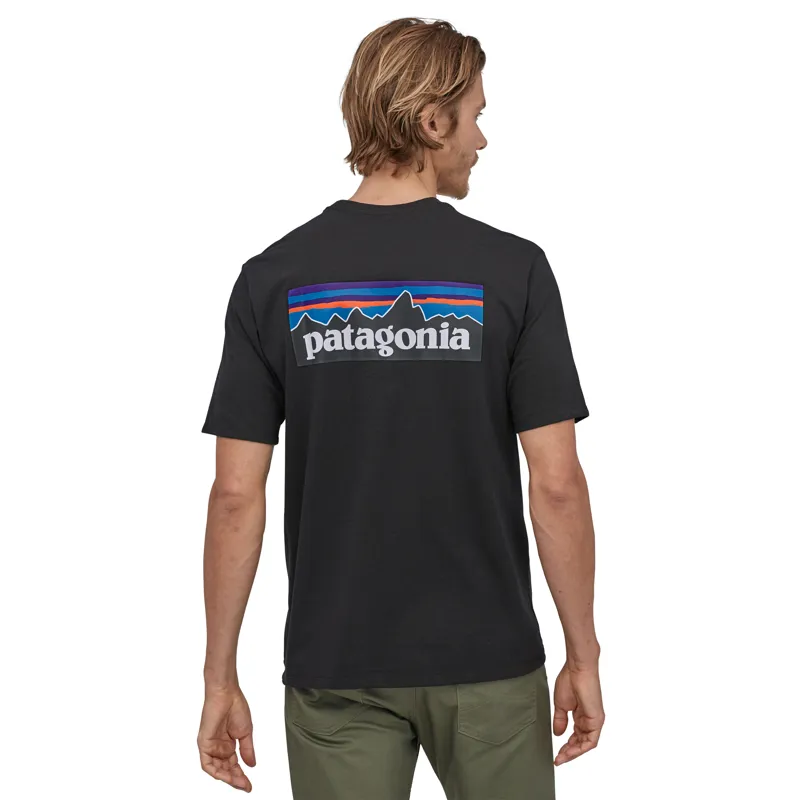 Patagonia P-6 Logo Responsibili-Tee Mens - Black T-Shirt-1