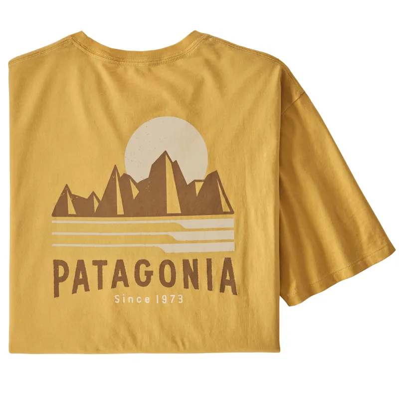  Patagonia Tube View Organic Cotton T-Shirt Mens - Mountain Yellow