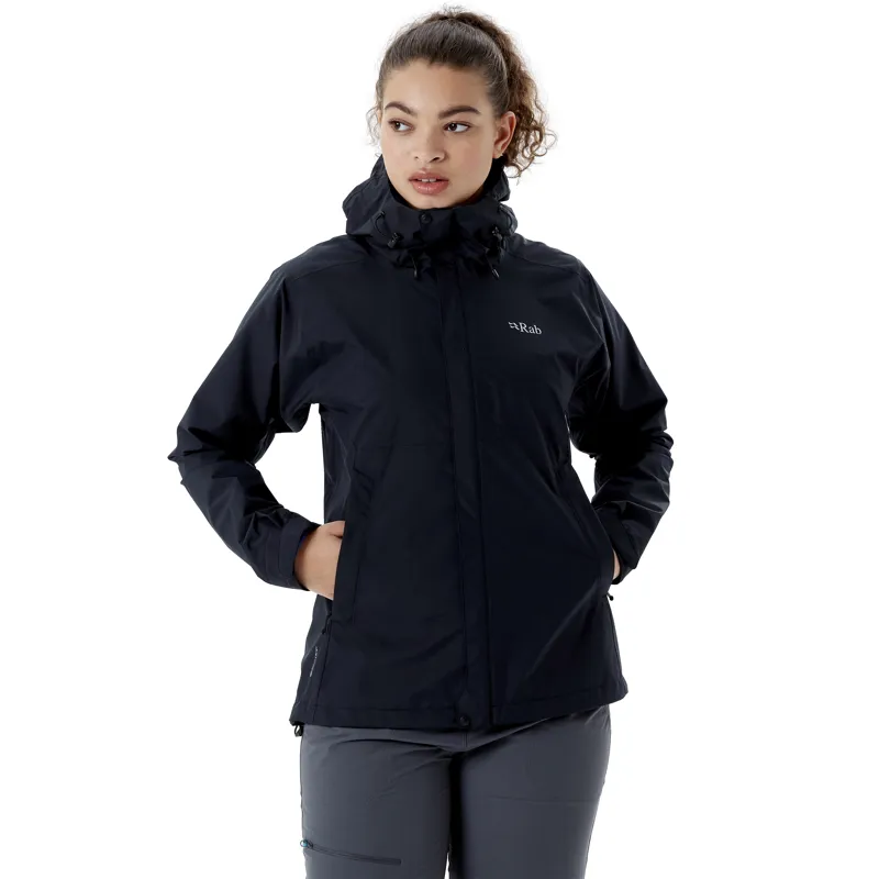 Rab Downpour Eco Jacket Women's Black Waterproof Jacket-2