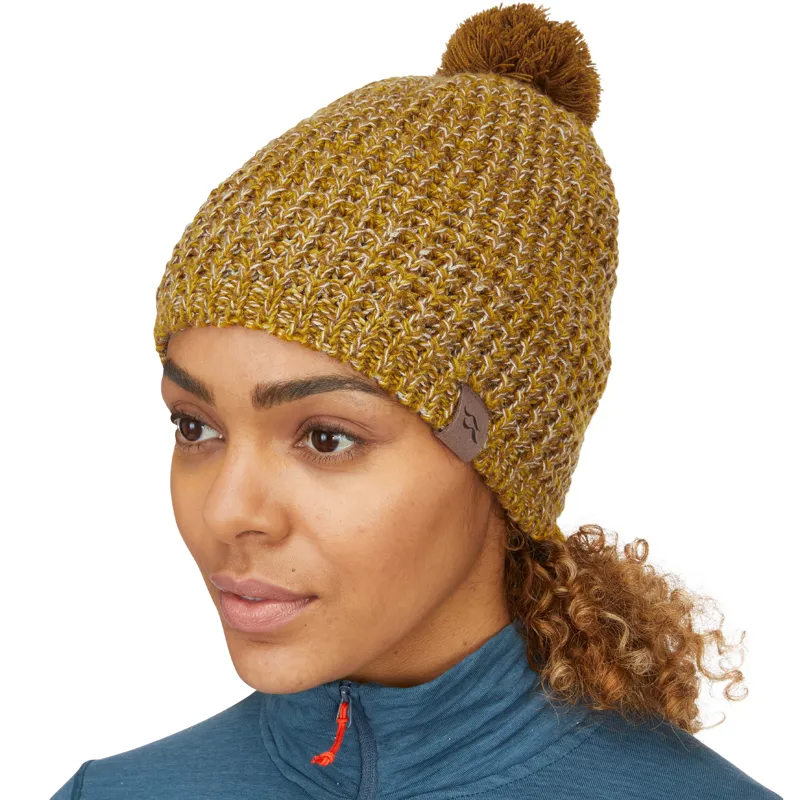 Rab Nonna Bobble Footprint / Sahara - One Size Knitted Bobble Hat in Brown / Yellow-1