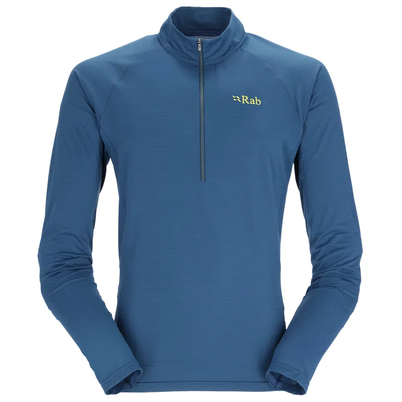 Rab Sonic LS Zip Tee Top - Nightfall Blue Men's Lightweight Long Sleeved Tee