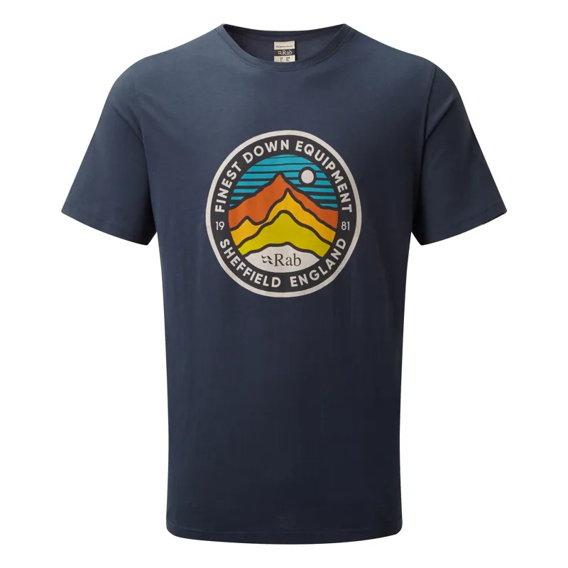 Rab Stance 3 Peaks Tee Mens - Deep Ink Organic Cotton T-Shirt