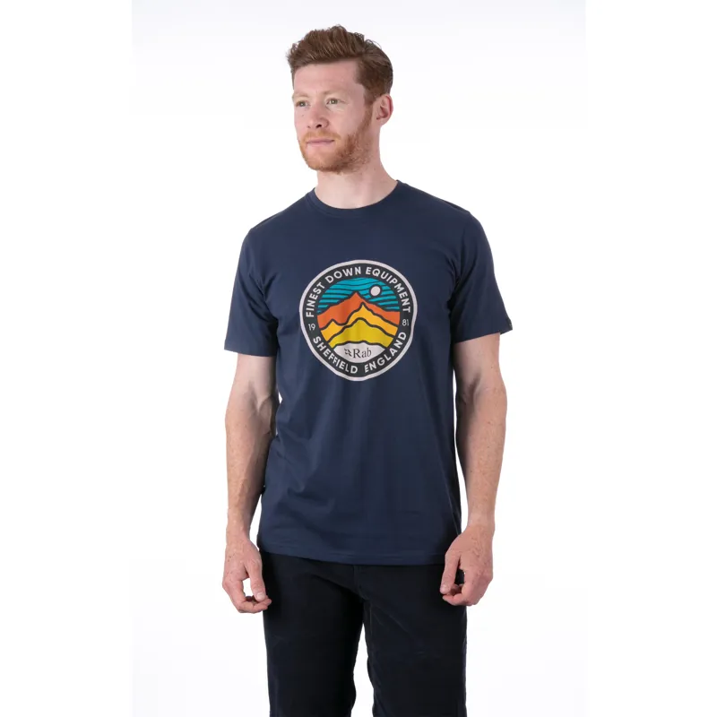 Rab Stance 3 Peaks Tee Mens - Deep Ink Organic Cotton T-Shirt-1
