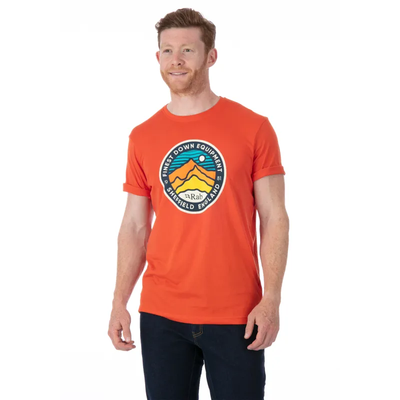 Rab Stance 3 Peaks Tee Mens - Firecracker Organic Cotton T-Shirt-1