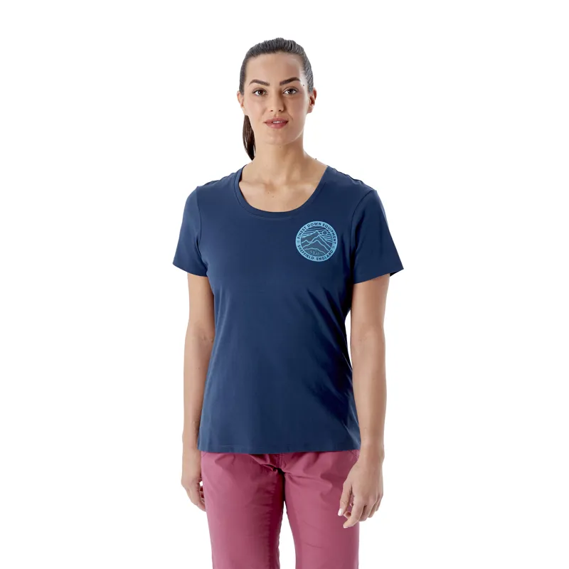 Rab Stance 3 Peaks Tee Womens - Deep Ink Organic Cotton T-Shirt-1