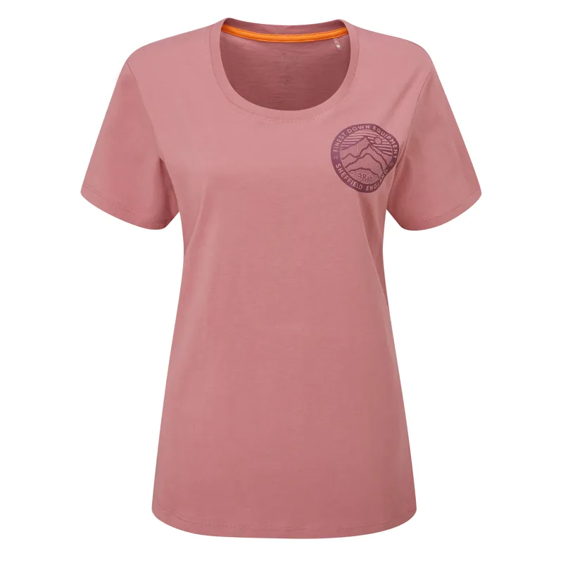 Rab Stance 3 Peaks Tee Womens - Light Heather Organic Cotton T-Shirt