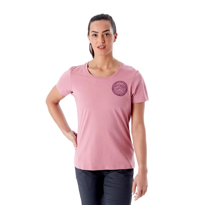 Rab Stance 3 Peaks Tee Womens - Light Heather Organic Cotton T-Shirt-1