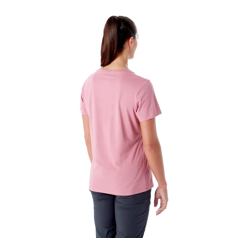 Rab Stance 3 Peaks Tee Womens - Light Heather Organic Cotton T-Shirt-2