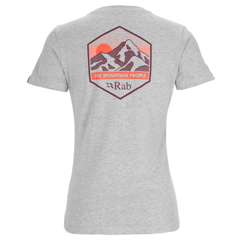 Rab Stance Mountain Peak Tee Grey Marl - Women's Organic Cotton T-Shirt