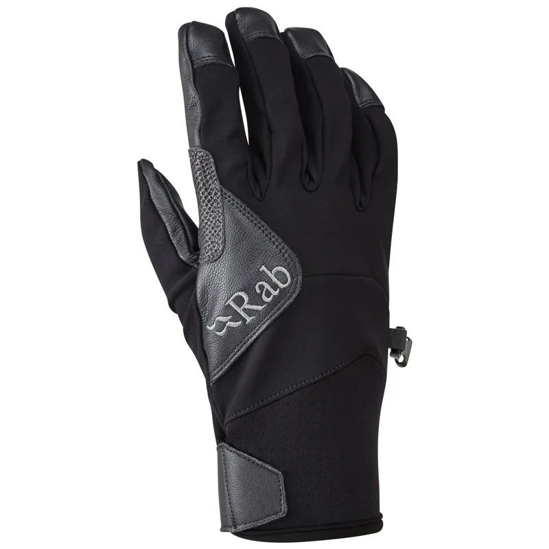 Rab Velocity Guide Gloves Black - Softshell with Leather Palm