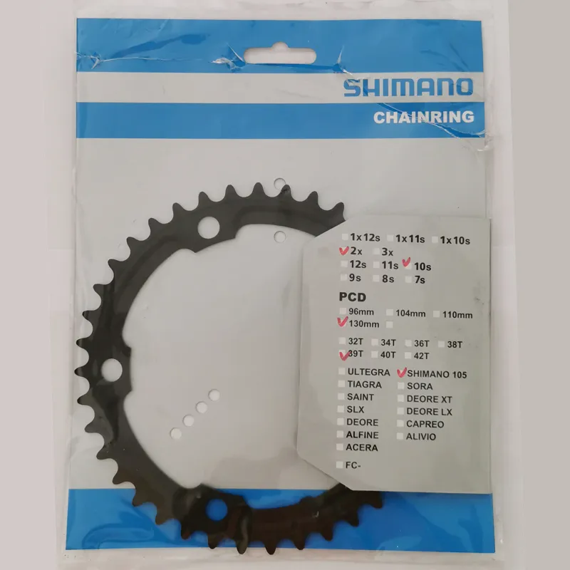 Shimano 105 Chainring FC-5700-L Black 2 x 10 Speed 53/52-39T