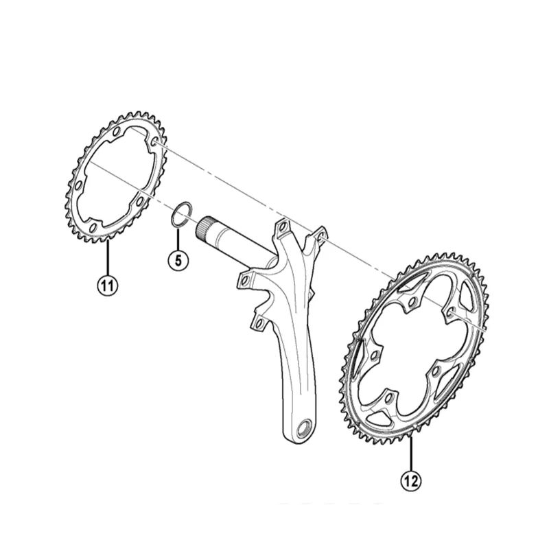 Shimano 105 FC-5750-L 50/34 teeth Chain Rings - Black 110 BCD