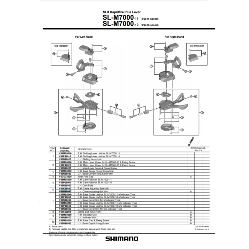 Shimano Deore SLX SL-M7000 Shifter LH Cable Adjusting Bolt-1