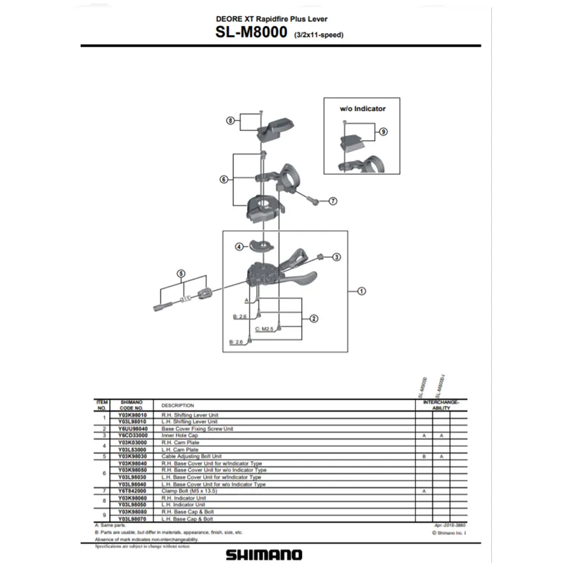 Shimano Deore XT SL-M8000 Cable Adjusting Bolt for Shift Lever-1