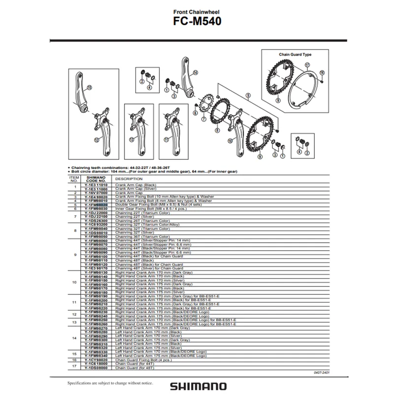 Shimano FC-M540 Double Chain Ring Bolts - 4 Pack Silver-1