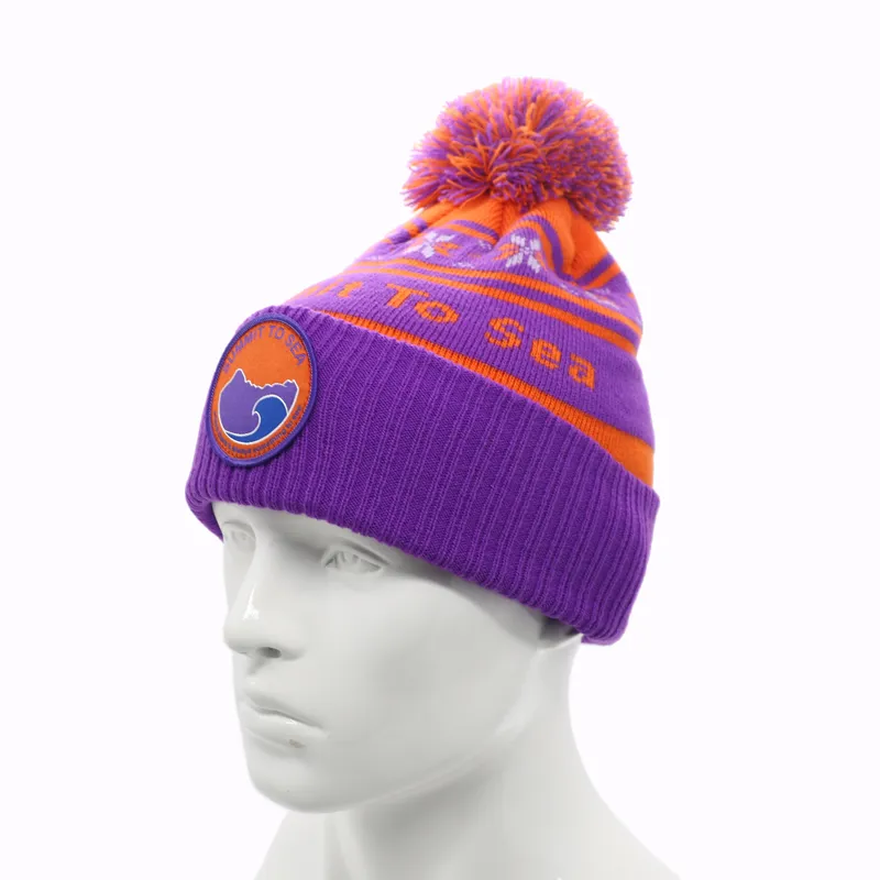 Summit to Sea Bobble Hat Unisex  Purple / Orange-3