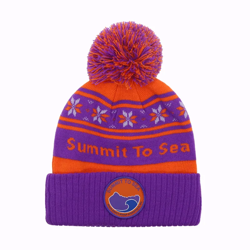 Summit to Sea Bobble Hat Unisex  Purple / Orange
