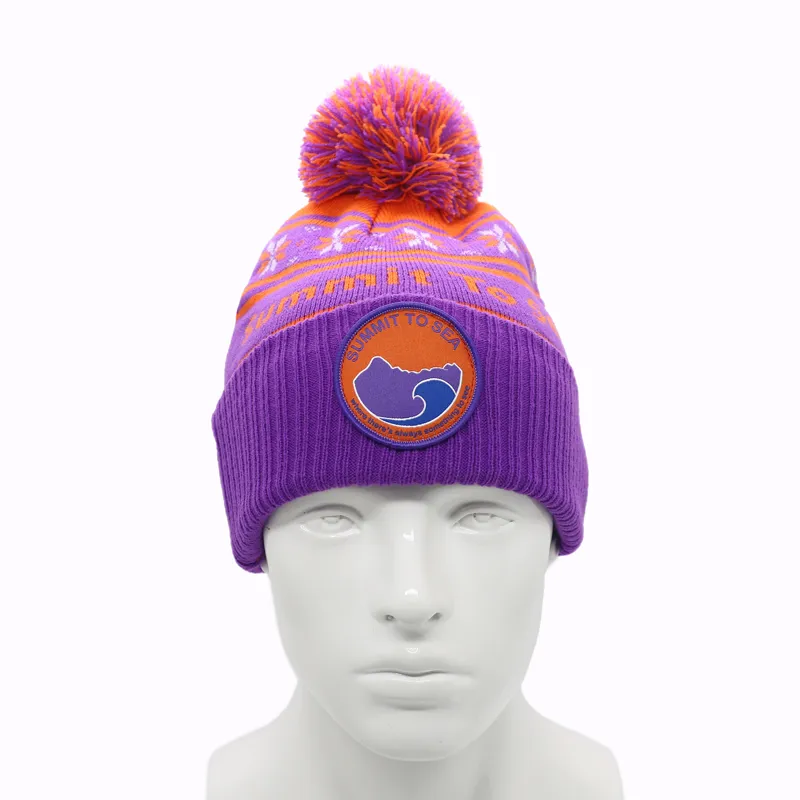 Summit to Sea Bobble Hat Unisex  Purple / Orange-1