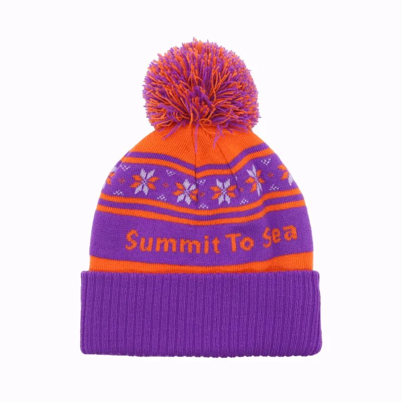 Summit to Sea Bobble Hat Unisex  Purple / Orange-2