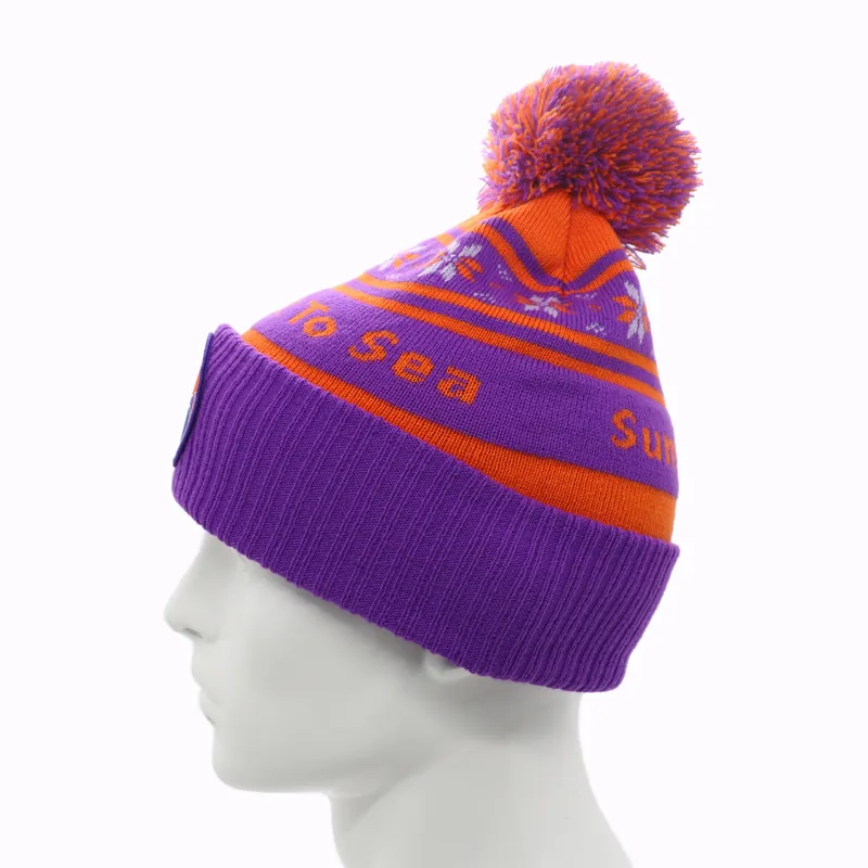 Summit to Sea Bobble Hat Unisex  Purple / Orange-4