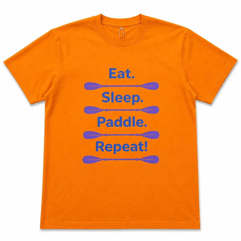Summit to Sea Eat Sleep Paddle Repeat T-Shirt Unisex Orange