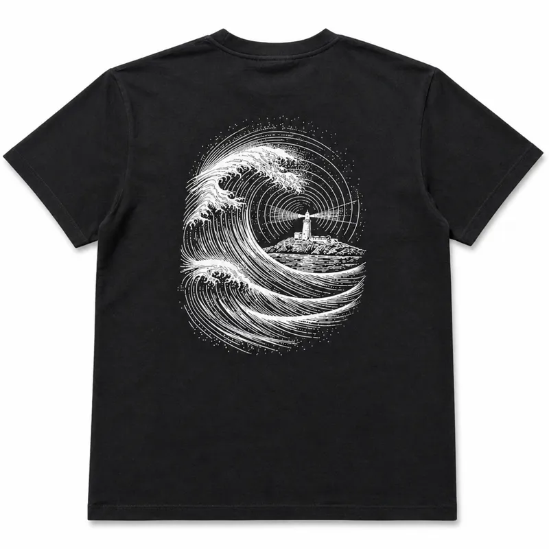 Summit to Sea South Stack Radio Wave T-Shirt Unisex Black