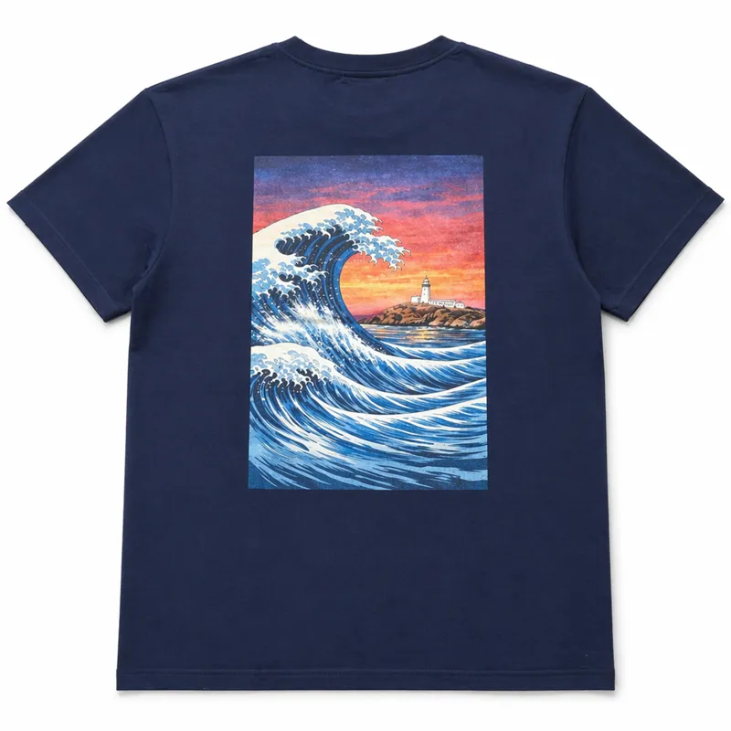 Summit to Sea South Stack Wave T-shirt Unisex Blue