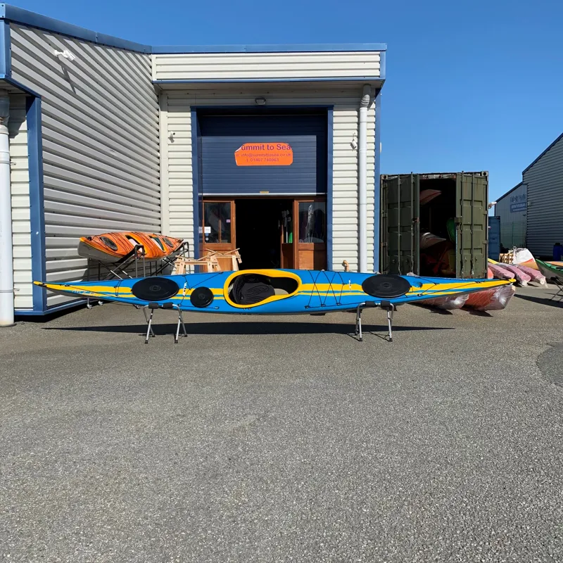 Valley Avocet LV Sea Kayak  - Carbon Kevlar Construction - Blue with Yellow Stripes-1