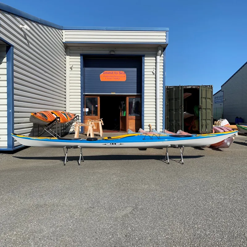 Valley Avocet LV Sea Kayak  - Carbon Kevlar Construction - Blue with Yellow Stripes-2