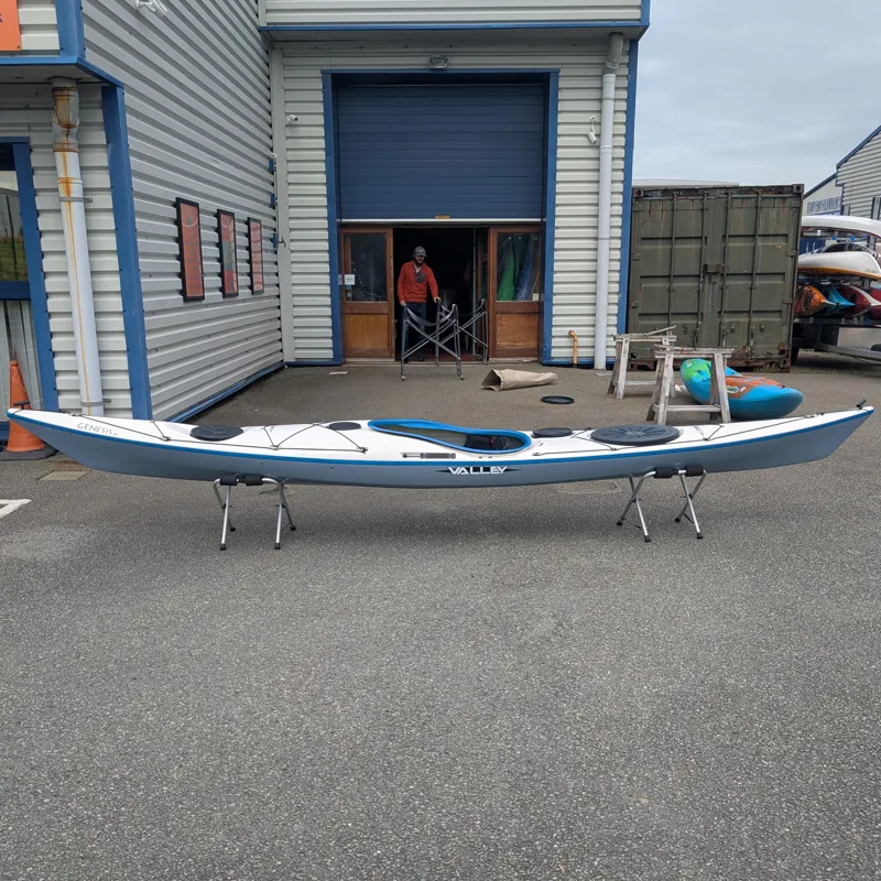 Valley Genesis 15.1 Composite Sea Kayak White Deck Alpha Jewels Grey Hull Blue Seam