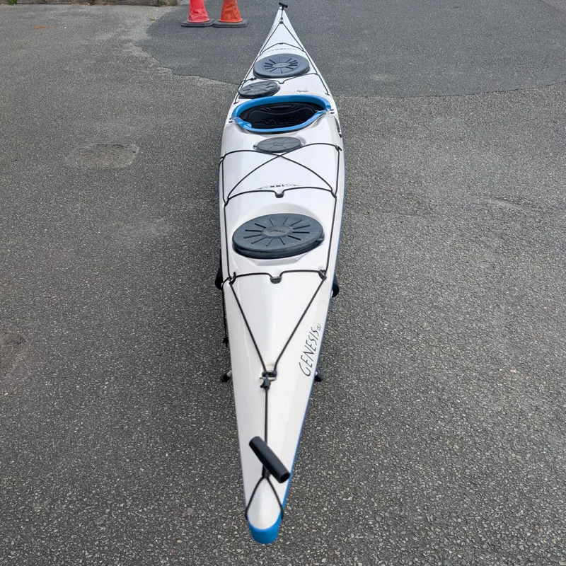 Valley Genesis 15.1 Composite Sea Kayak White Deck Alpha Jewels Grey Hull Blue Seam-2