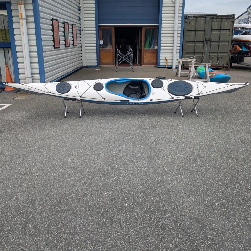 Valley Genesis 15.1 Composite Sea Kayak White Deck Alpha Jewels Grey Hull Blue Seam-1