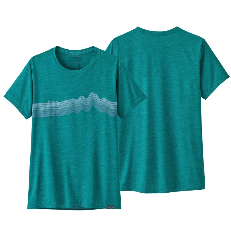 Patagonia Capilene Cool Daily Graphic T-Shirt Women's Ridge Rise Stripe: Borealis Green X-Dye